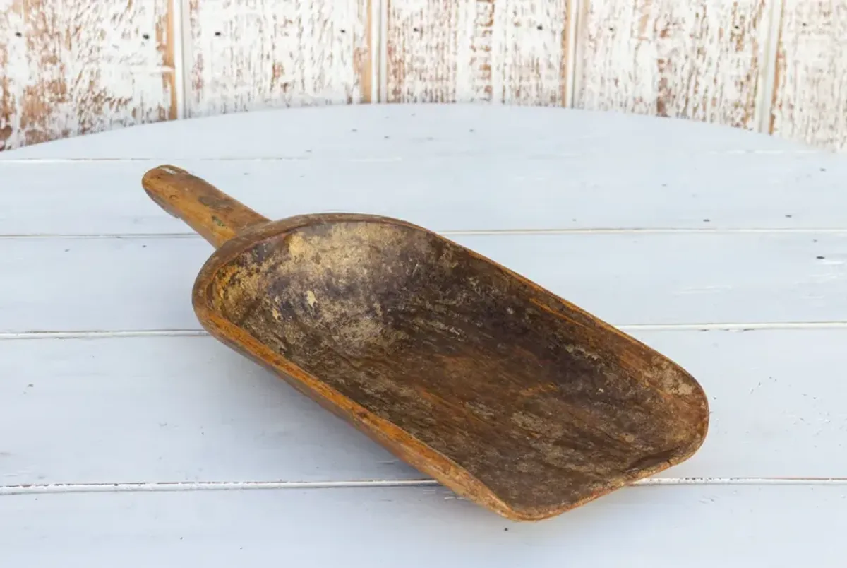 Primitive Antique Grain Scoop - de-cor - Brown