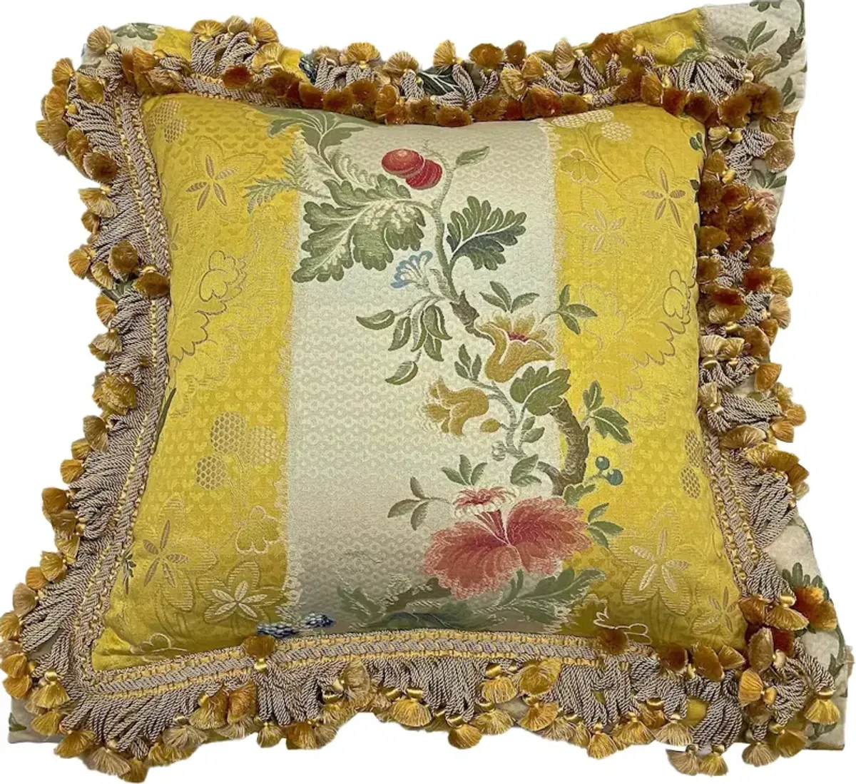 Floral Silk Fringed Pillows - PR - Vermilion Designs