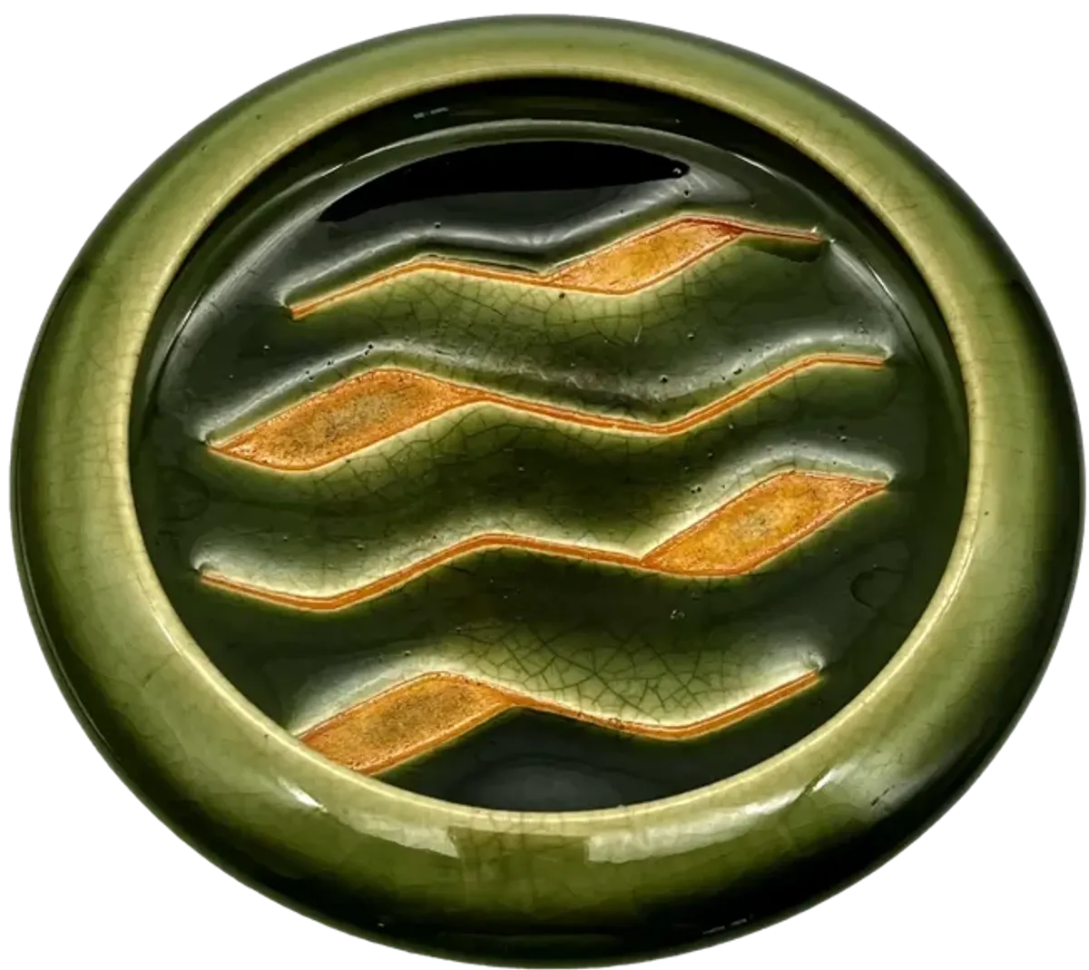 Mid-Century Modern Green Patterned Dish - Pilar Collection