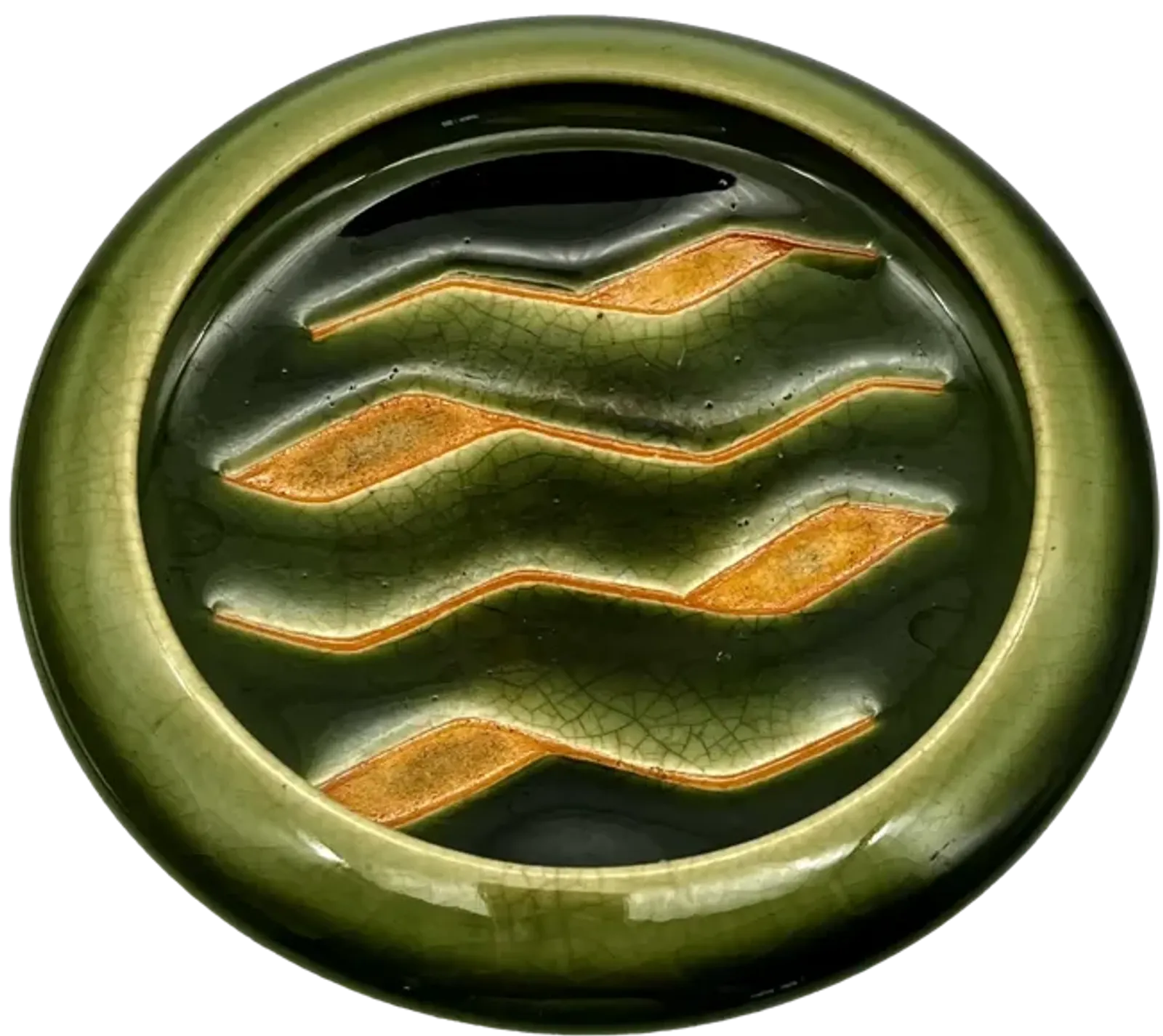 Mid-Century Modern Green Patterned Dish - Pilar Collection