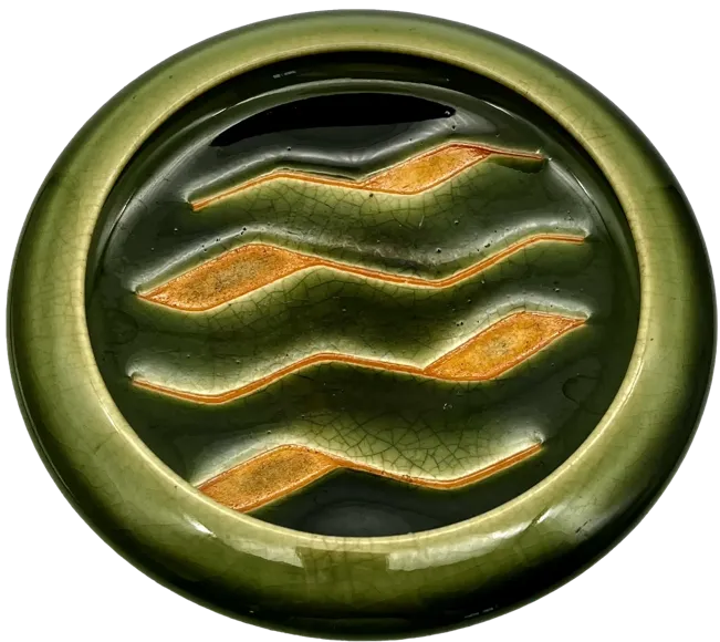 Mid-Century Modern Green Patterned Dish - Pilar Collection