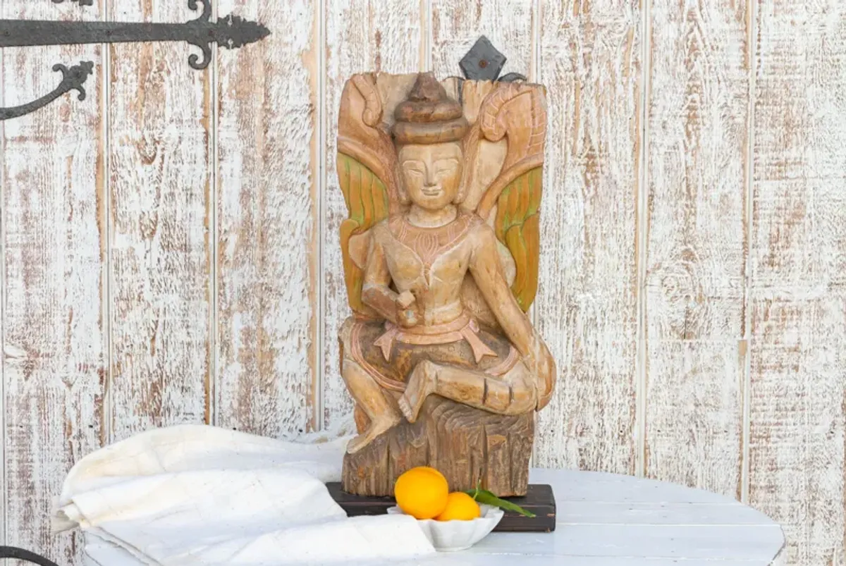 Antique Semi-Oxidized Deity Statue - de-cor - Brown