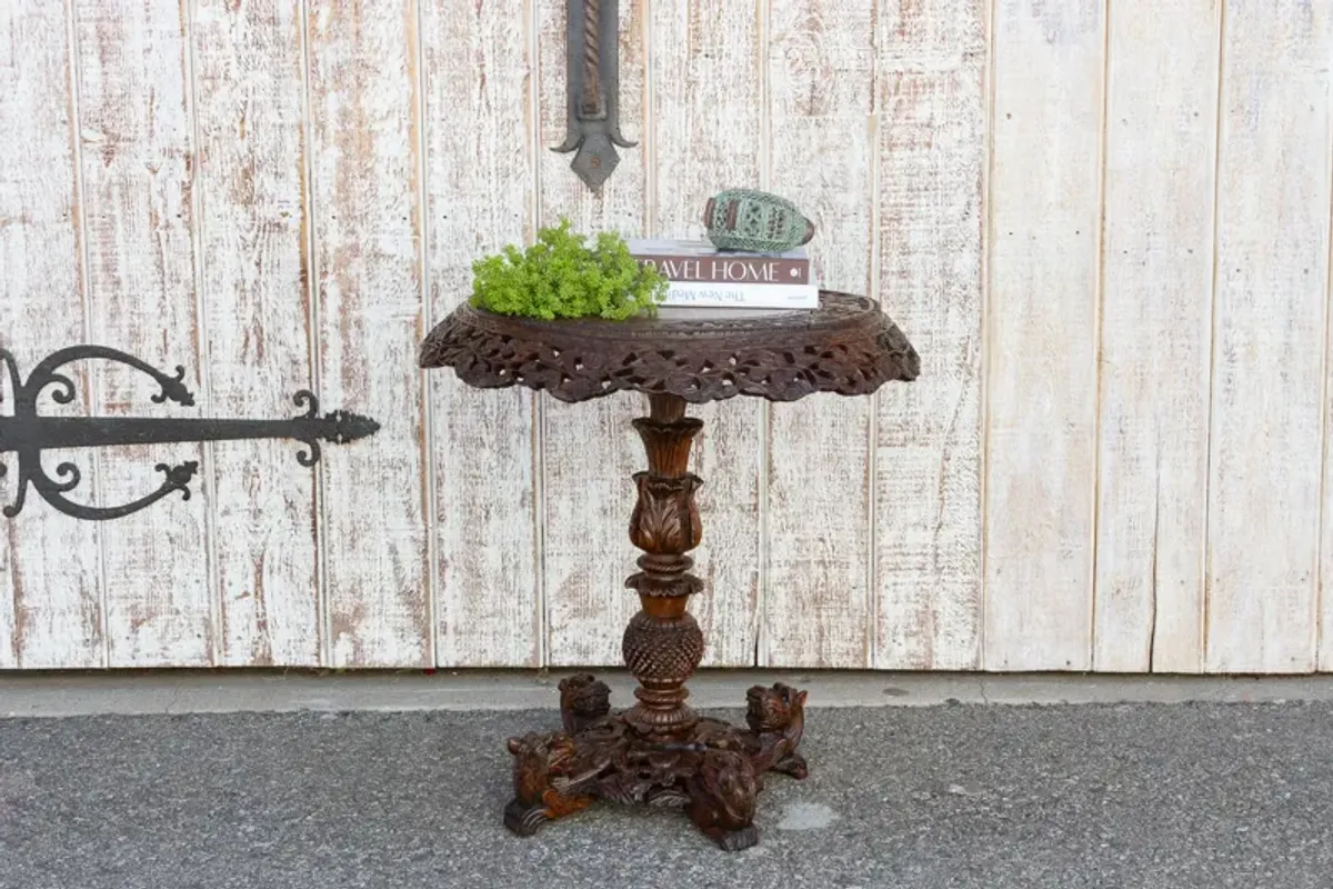 Anglo Indian Rosewood Center Table - de-cor - Brown