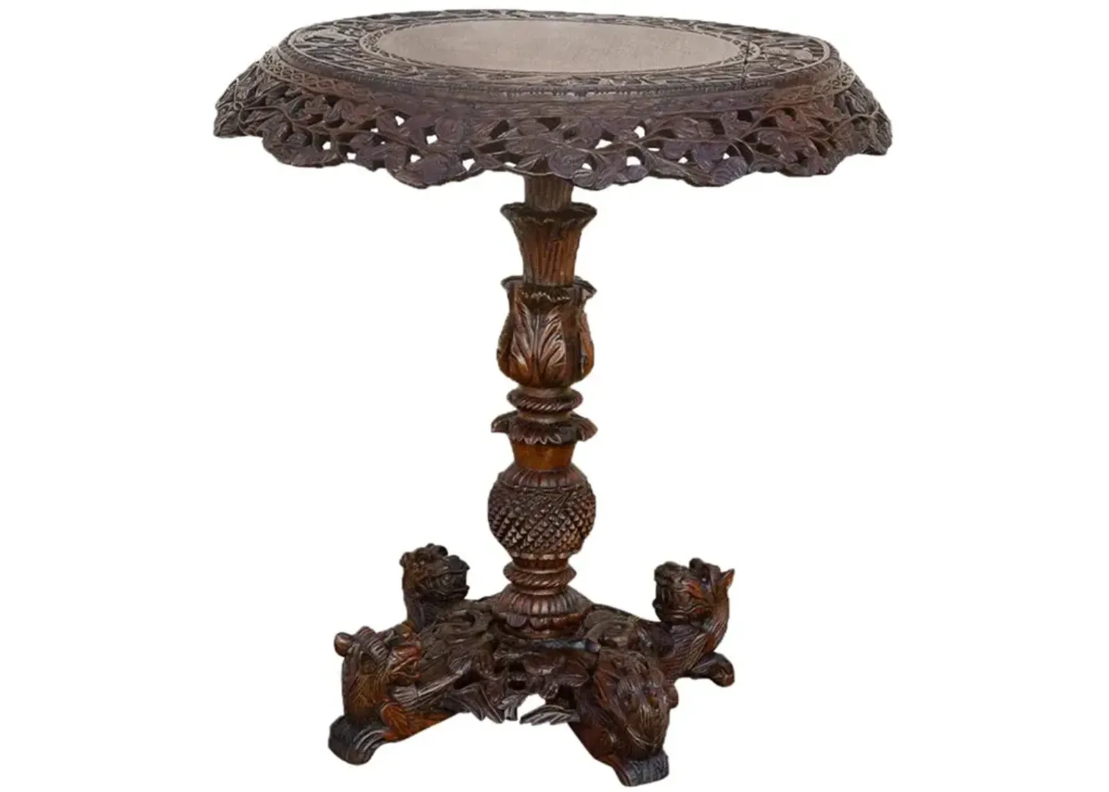 Anglo Indian Rosewood Center Table - de-cor - Brown