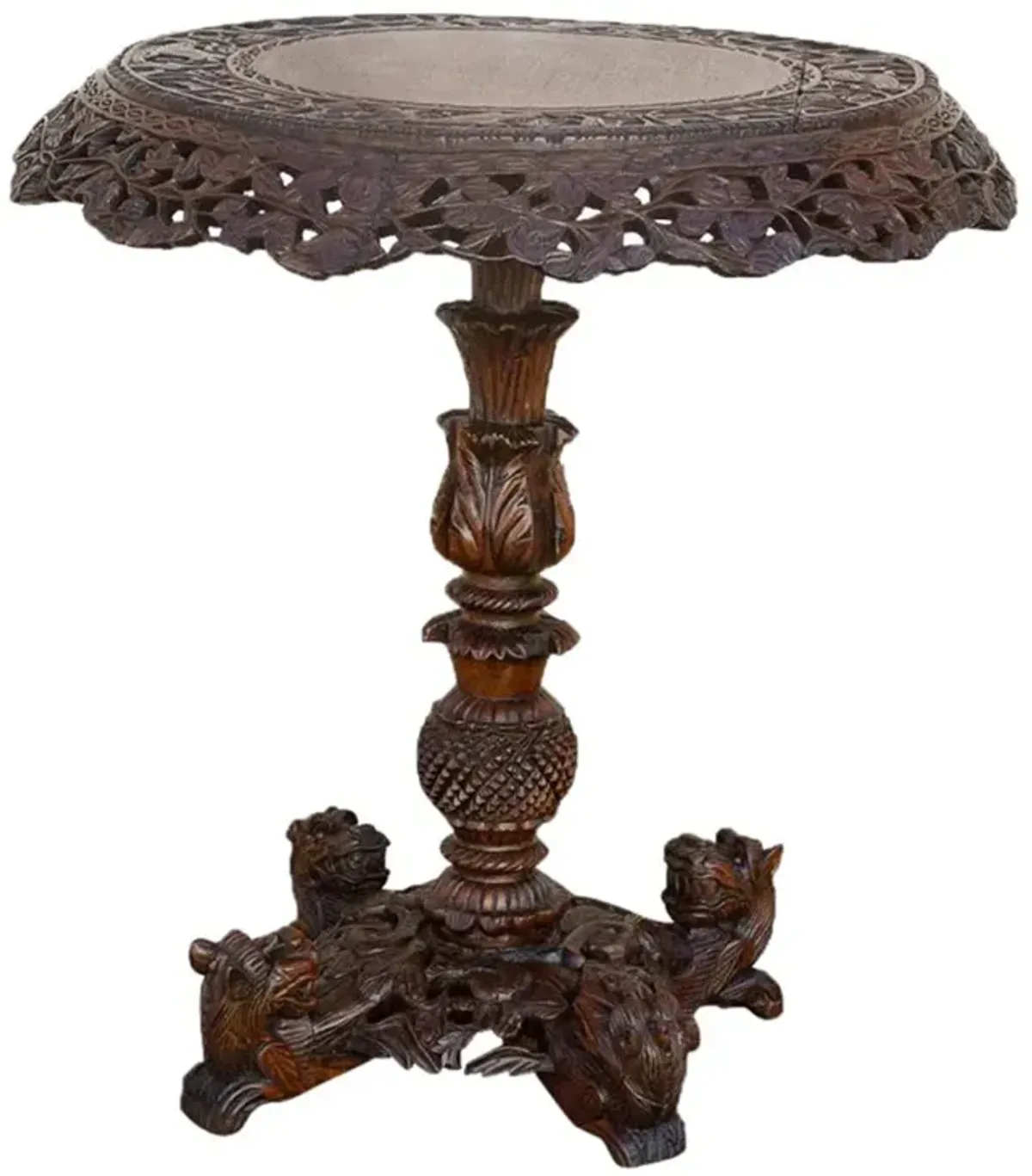 Anglo Indian Rosewood Center Table - de-cor - Brown