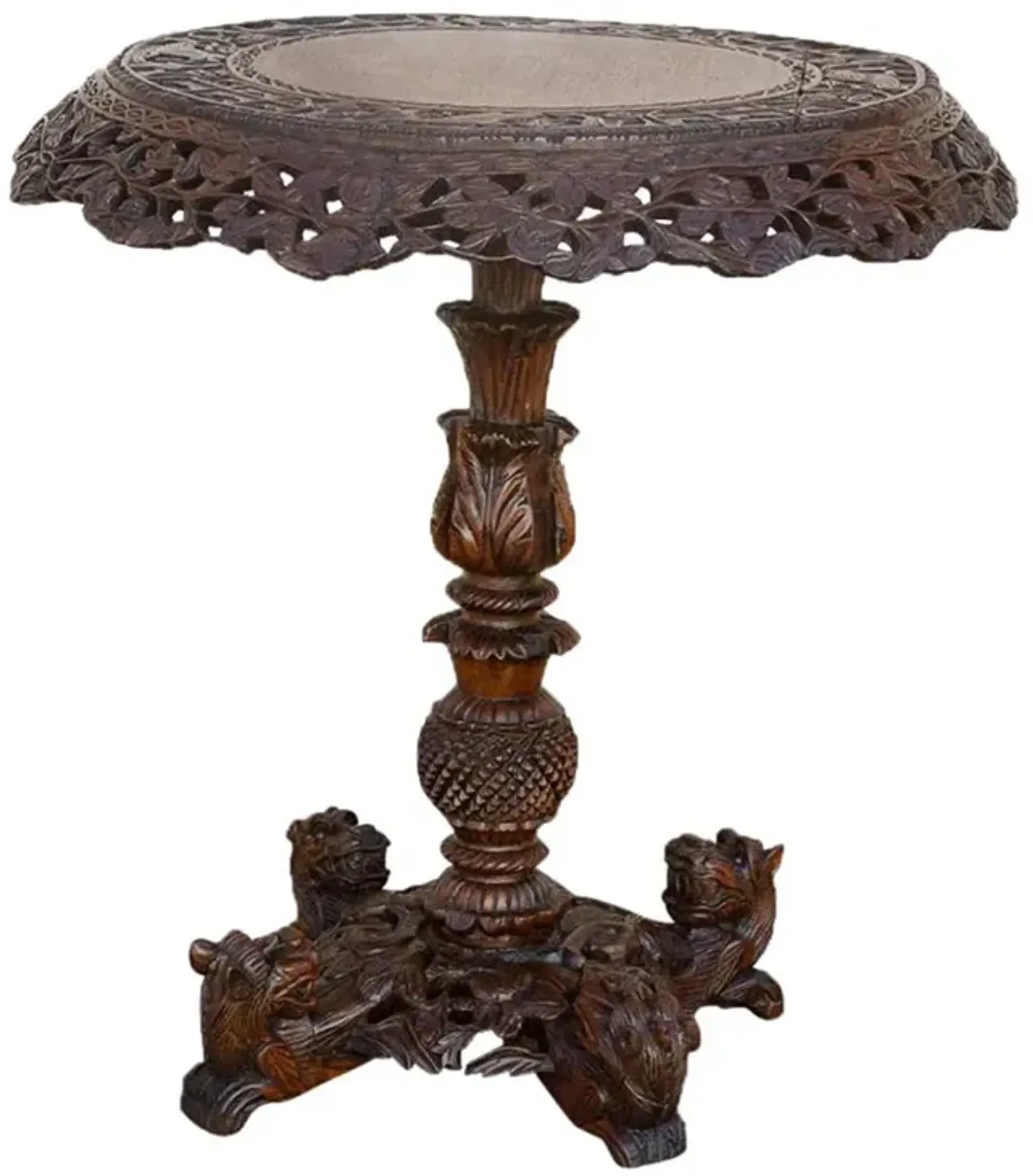 Anglo Indian Rosewood Center Table - de-cor - Brown