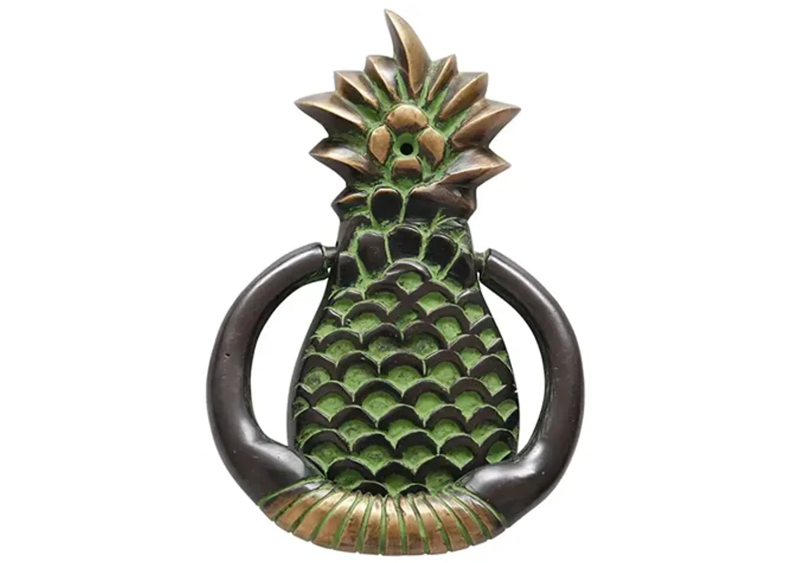 Green Brass Pineapple Door Knocker - Interesting Things