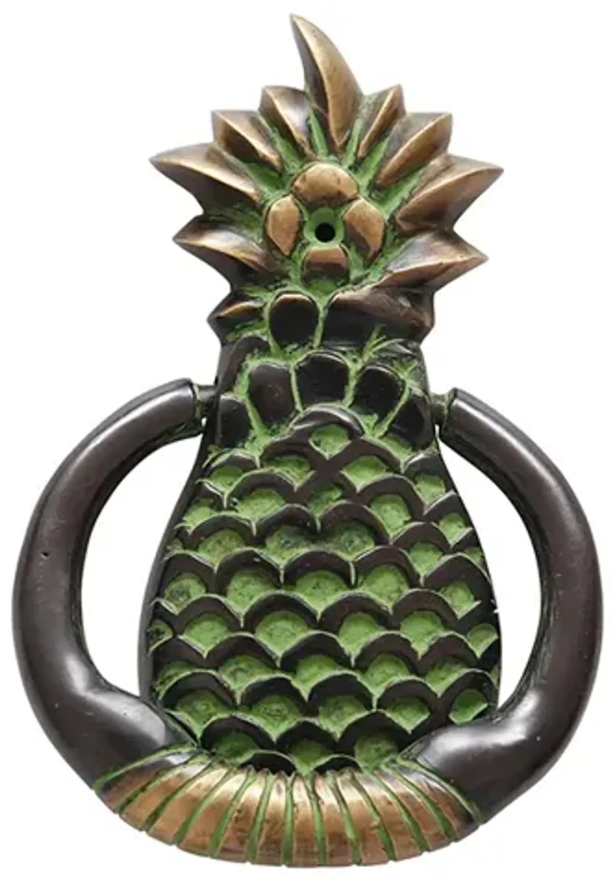 Green Brass Pineapple Door Knocker - Interesting Things