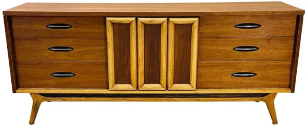 1960s Walnut Slide Front Low Dresser - 2-b-Modern - Brown