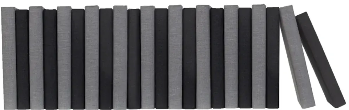 Linen Wrapped Books by the Foot, Onyx/Slate