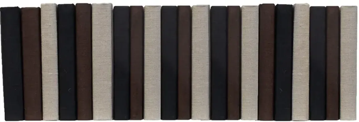 Linen Wrapped Books by the Foot, Onyx/Brown