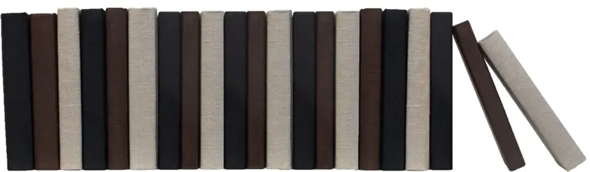 Linen Wrapped Books by the Foot, Onyx/Brown