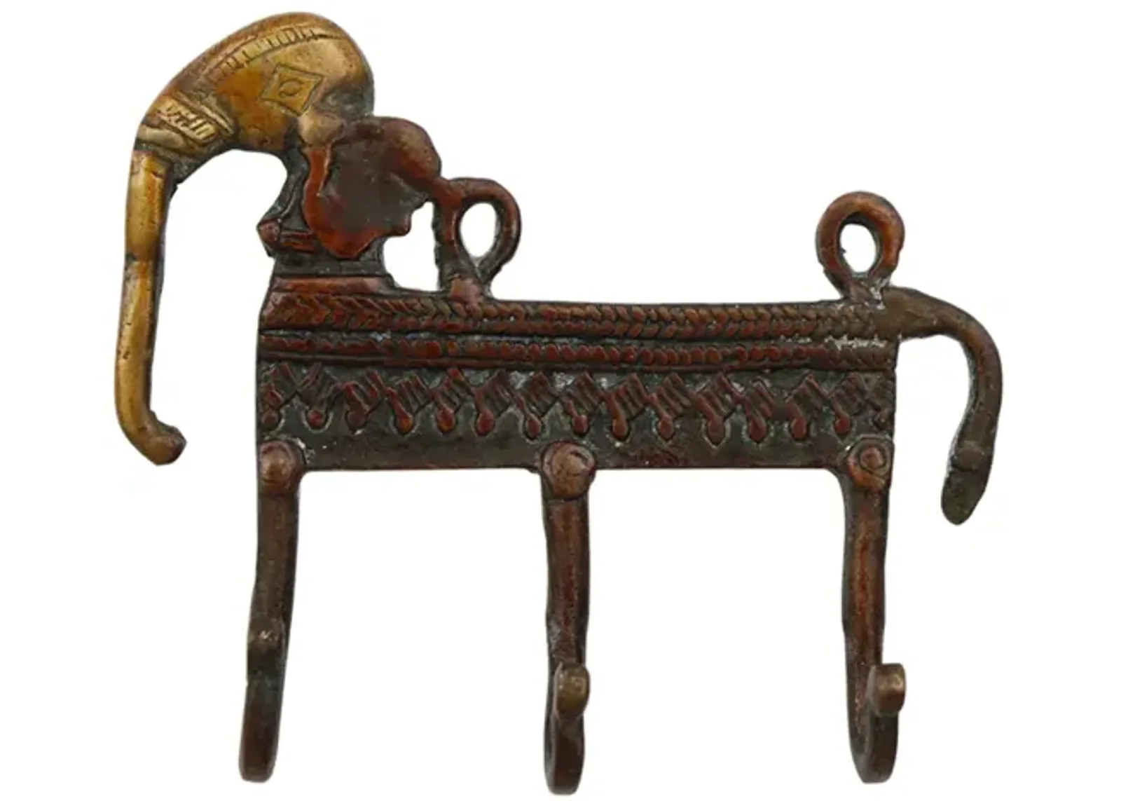 Bohemian Red Brass Elephant Wall Hooks - Interesting Things