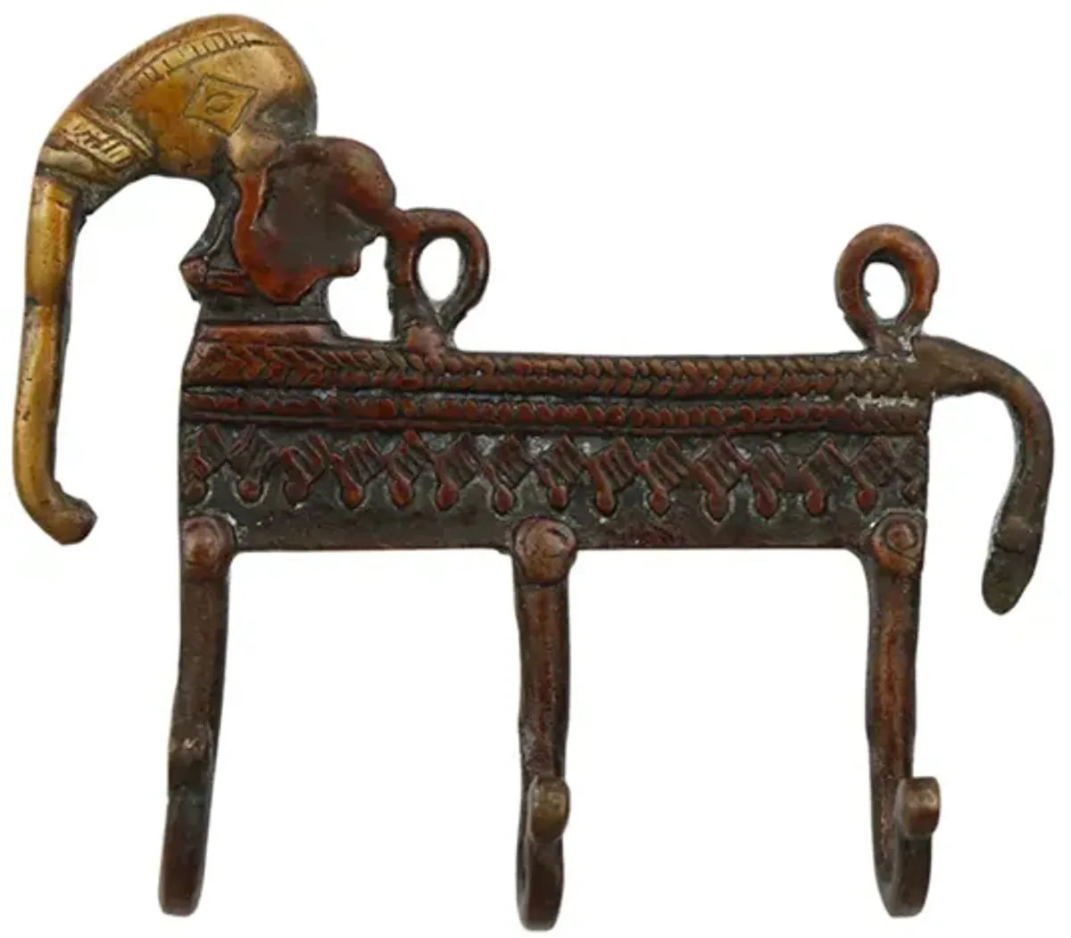 Bohemian Red Brass Elephant Wall Hooks - Interesting Things