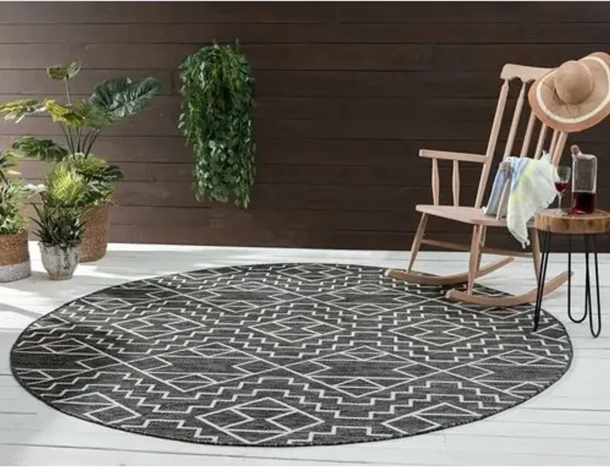 Din Outdoor Rug - Charcoal - Black - Black