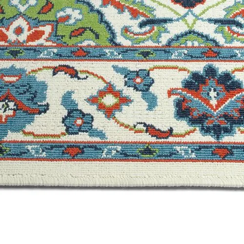 Shaili Outdoor Rug - Ivory/Blue - Ivory