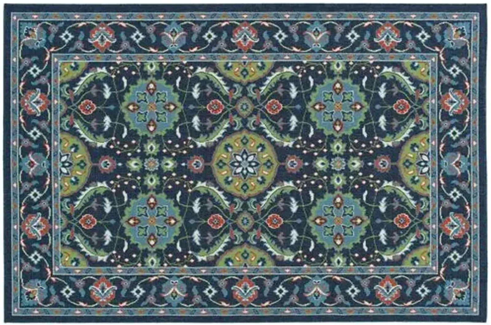 Shaili Outdoor Rug - Navy/Red - Blue - Blue