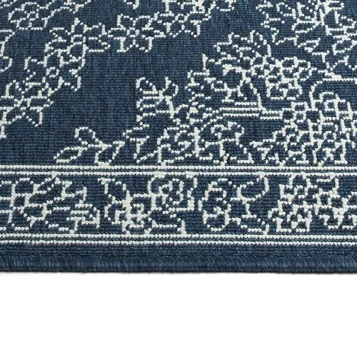 Shaili Outdoor Rug - Navy/Snow - Blue - Blue