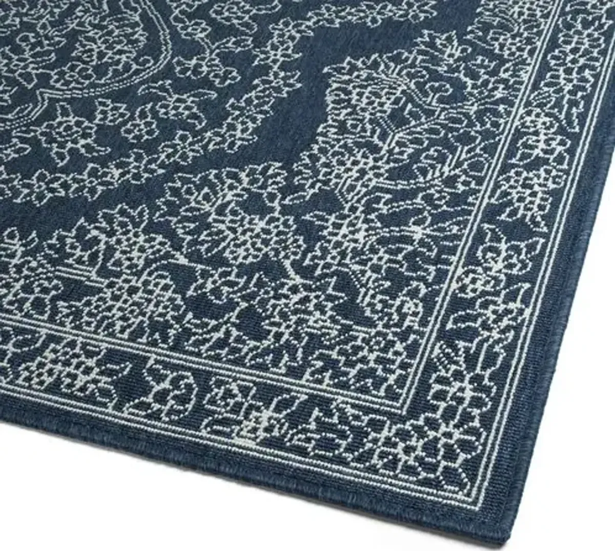 Shaili Outdoor Rug - Navy/Snow - Blue - Blue