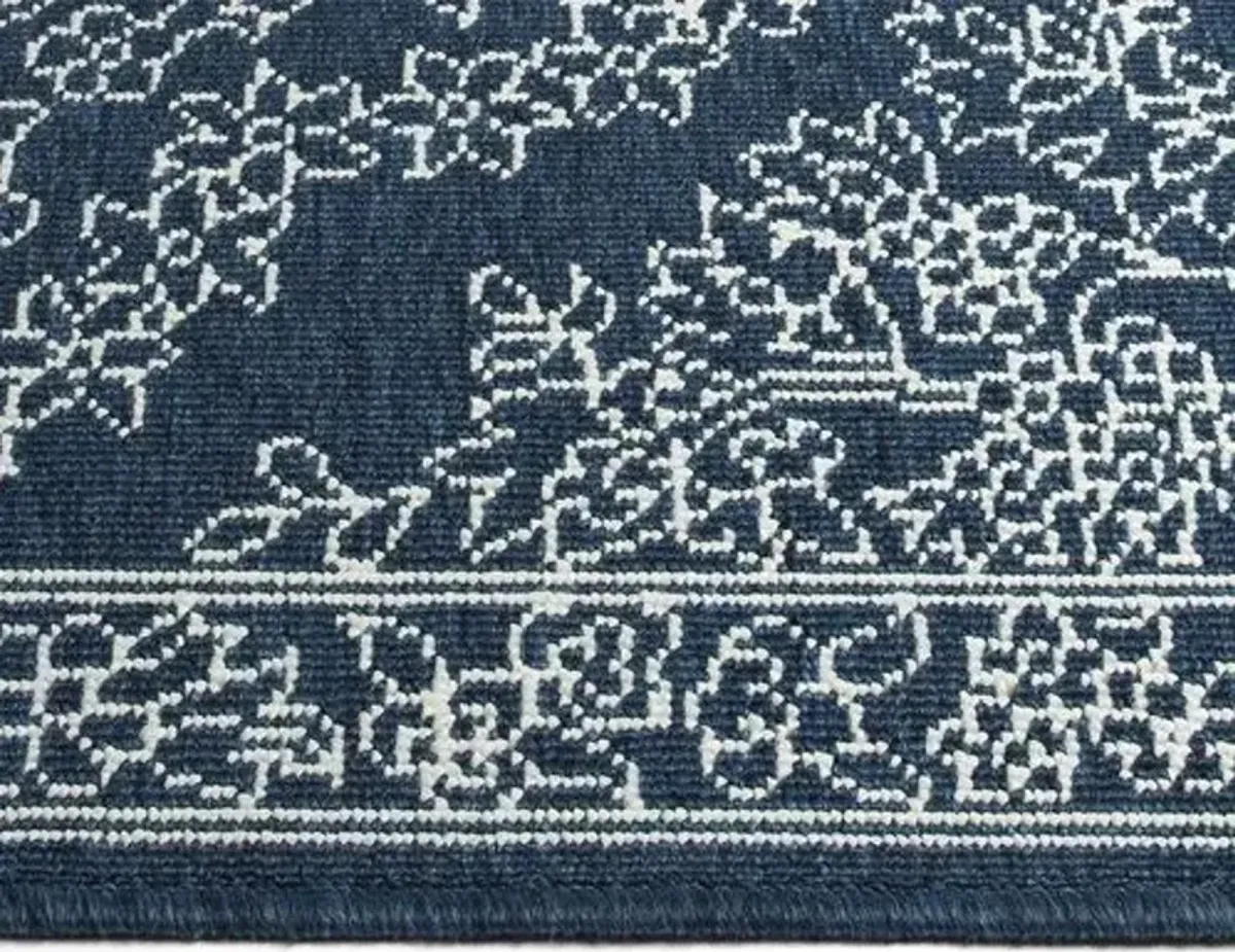 Shaili Outdoor Rug - Navy/Snow - Blue - Blue