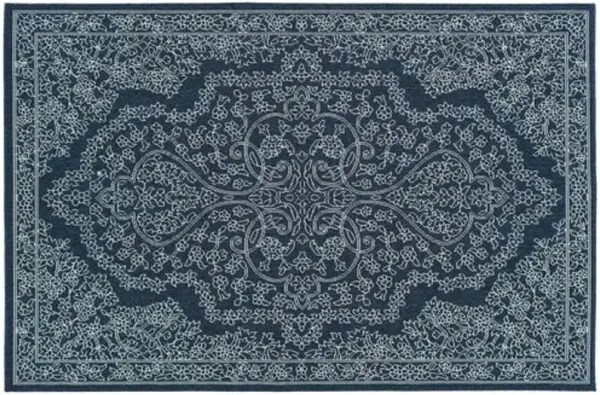 Shaili Outdoor Rug - Navy/Snow - Blue - Blue