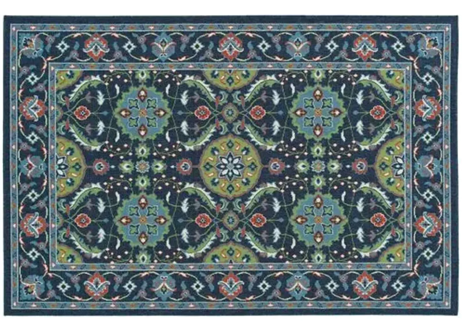 Shaili Outdoor Rug - Navy/Red - Blue - Blue