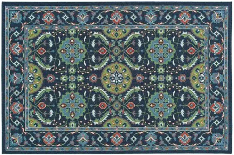 Shaili Outdoor Rug - Navy/Red - Blue - Blue