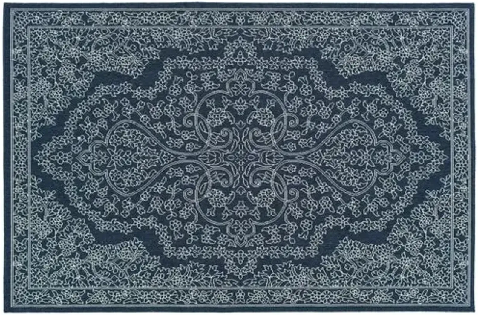 Shaili Outdoor Rug - Navy/Snow - Blue - Blue