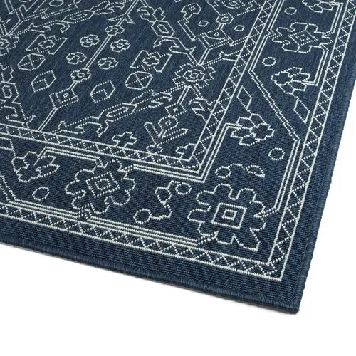 Shaili Outdoor Rug - Blue/White - Blue