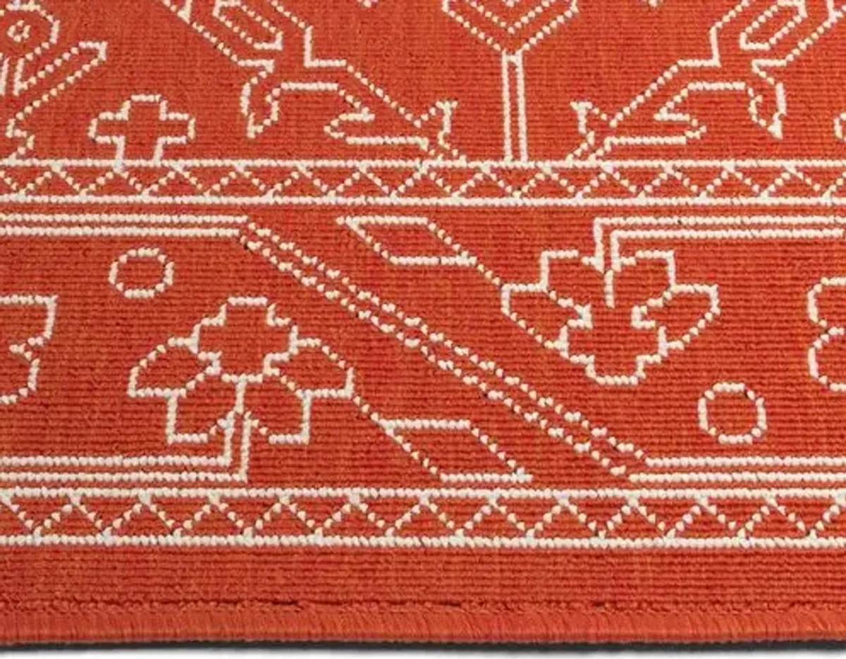 Shaili Outdoor Rug - Tangerine - Orange - Orange