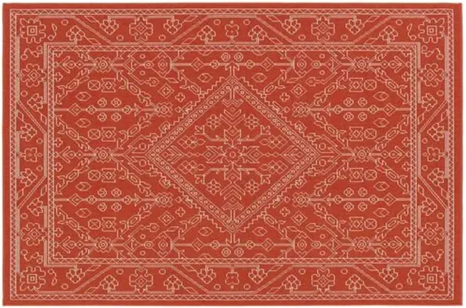 Shaili Outdoor Rug - Tangerine - Orange - Orange