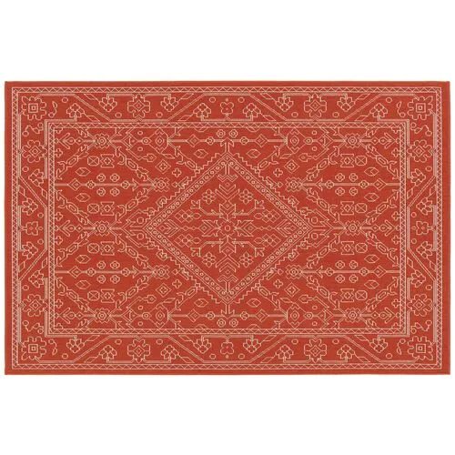 Shaili Outdoor Rug - Tangerine - Orange - Orange