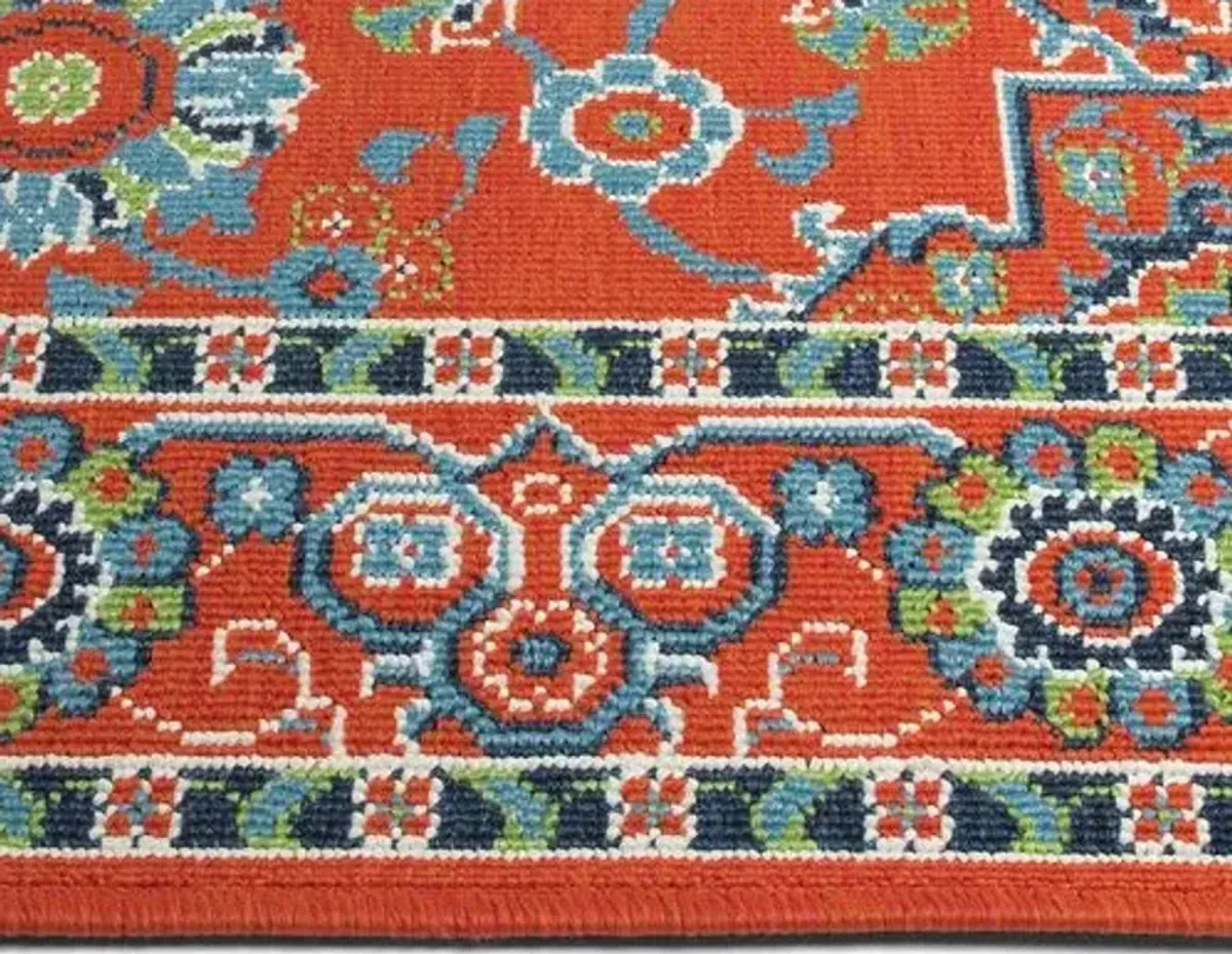 Shaili Outdoor Rug - Red/Blue - Red