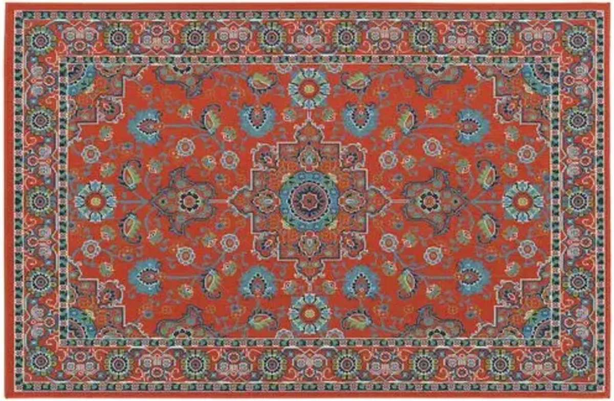 Shaili Outdoor Rug - Red/Blue - Red