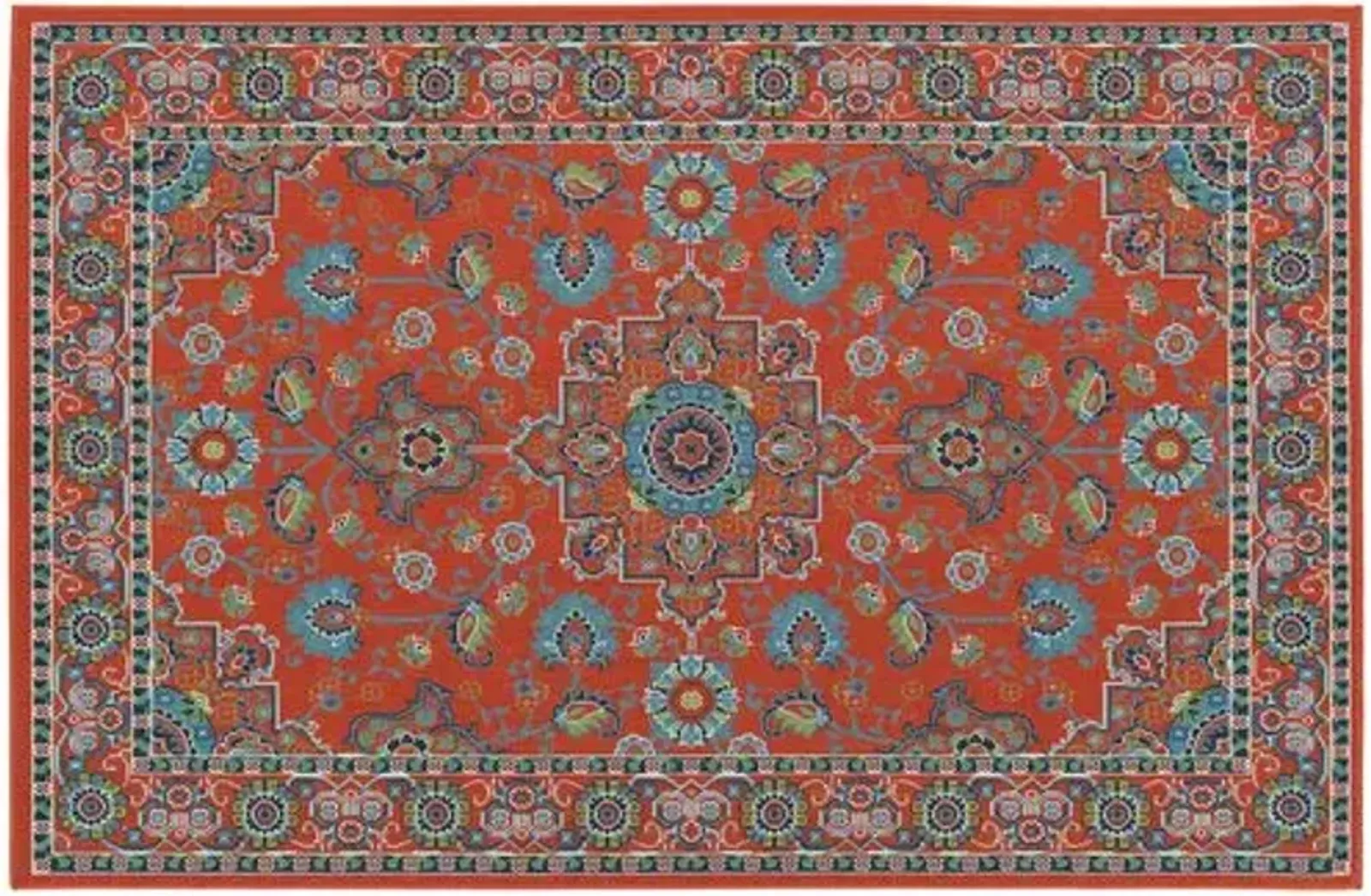 Shaili Outdoor Rug - Red/Blue - Red