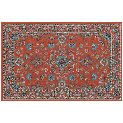 Shaili Outdoor Rug - Red/Blue - Red