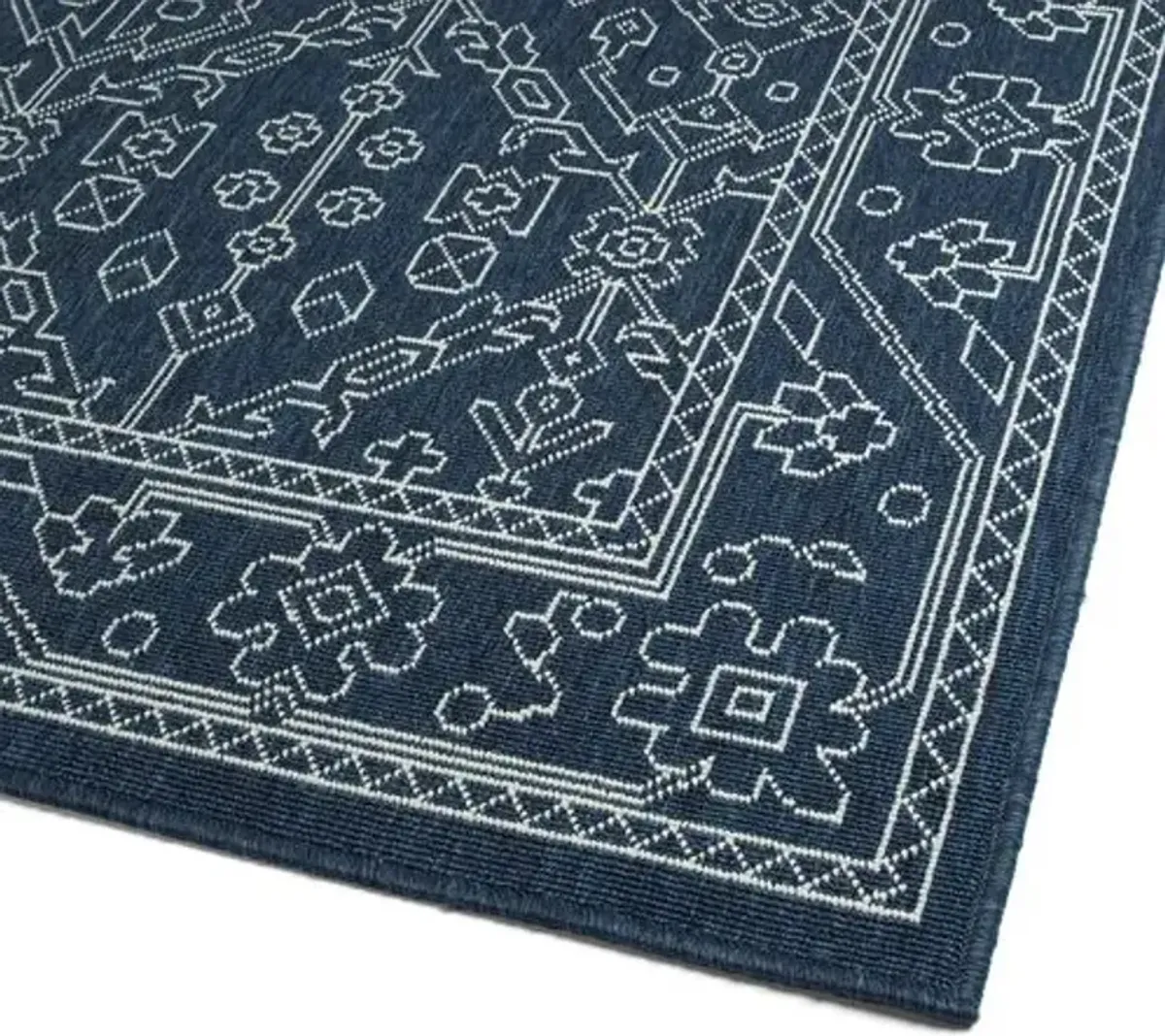 Shaili Outdoor Rug - Blue/White - Blue