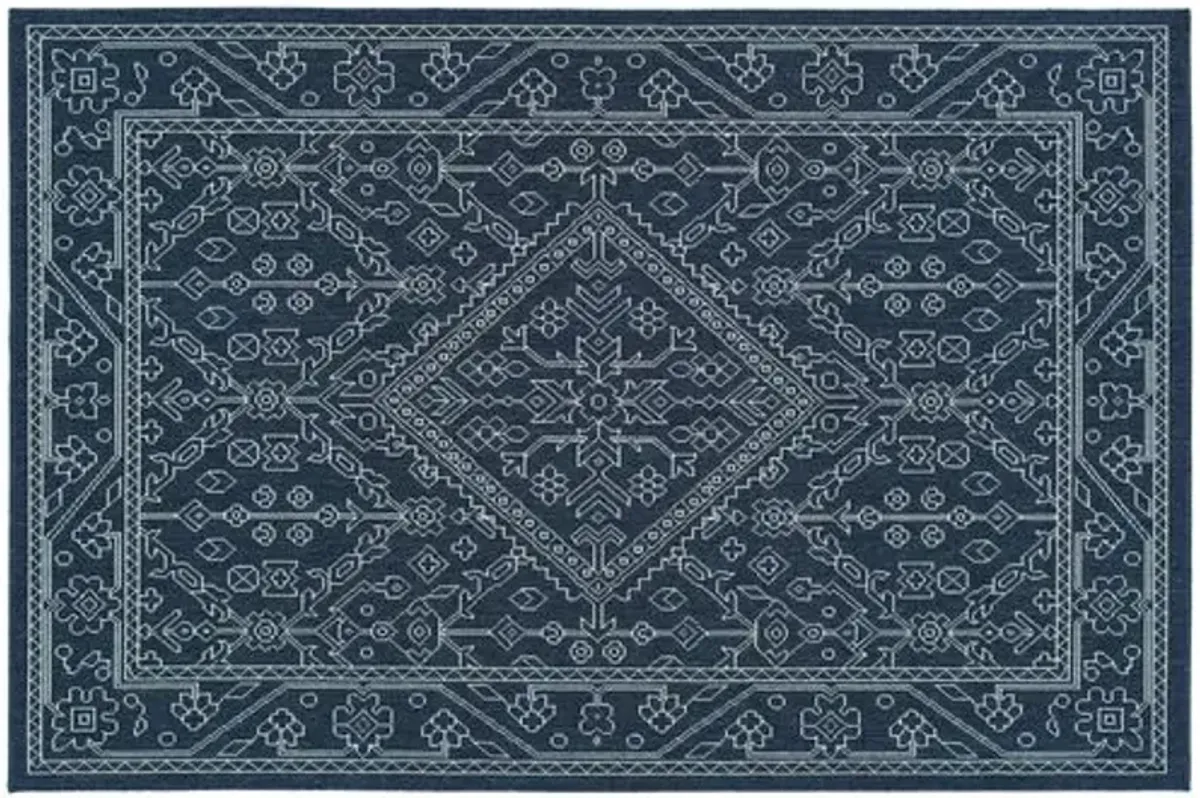 Shaili Outdoor Rug - Blue/White - Blue