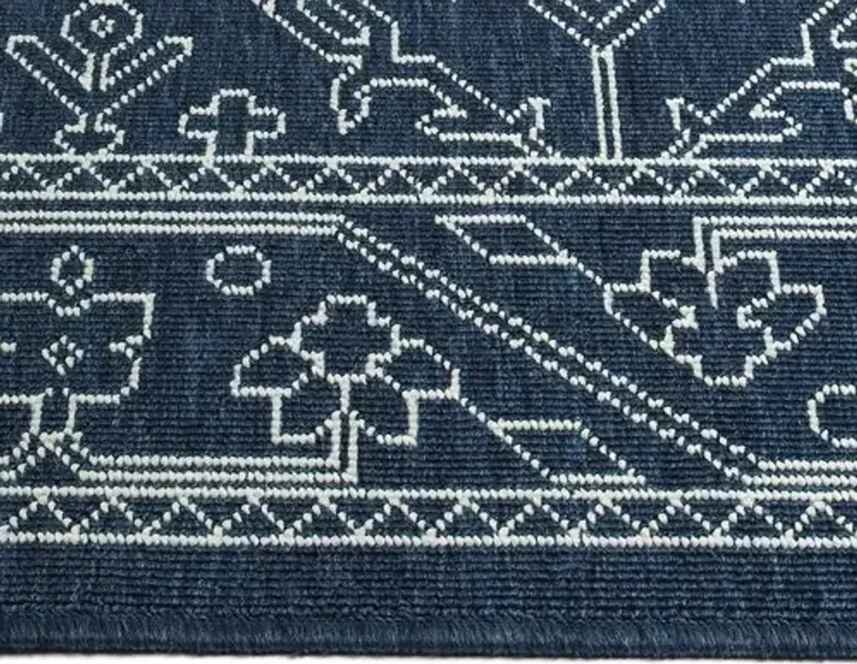 Shaili Outdoor Rug - Blue/White - Blue