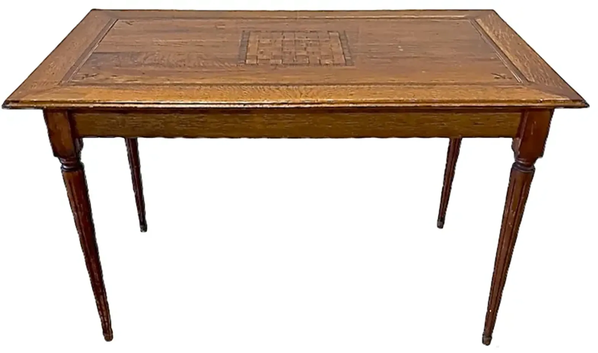 Checkerboard Wood Inlay Game Table Vermilion Designs Brown One Kings ...