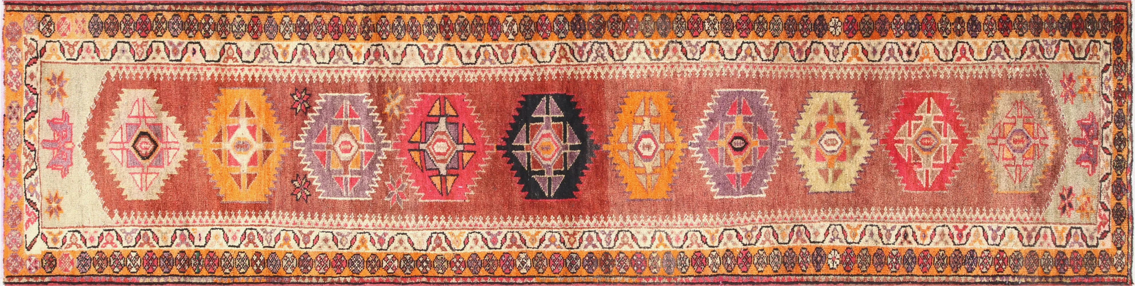 1960s Turkish Runner - 2'11"x11'10" - Nalbandian - Red