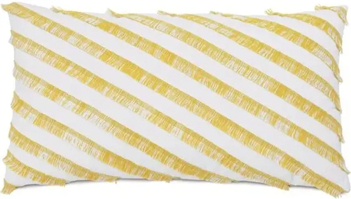 Faye 15x26 Outdoor Lumbar Pillow - Yellow/White