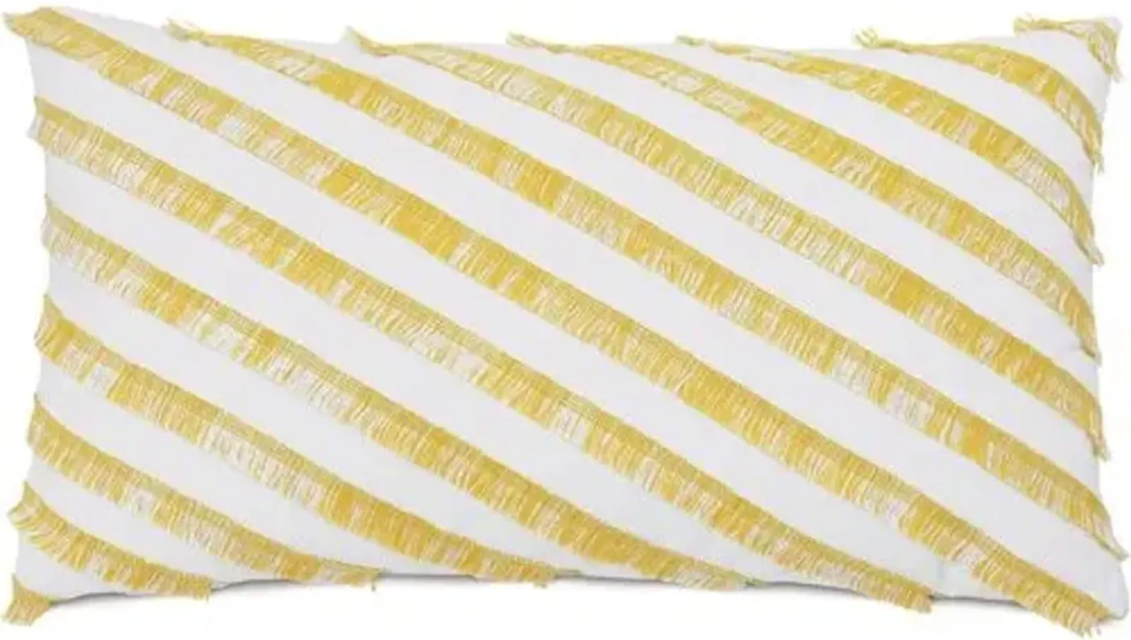 Faye 15x26 Outdoor Lumbar Pillow - Yellow/White