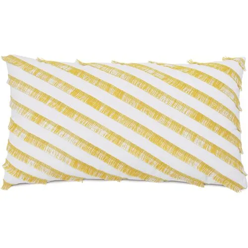 Faye 15x26 Outdoor Lumbar Pillow - Yellow/White