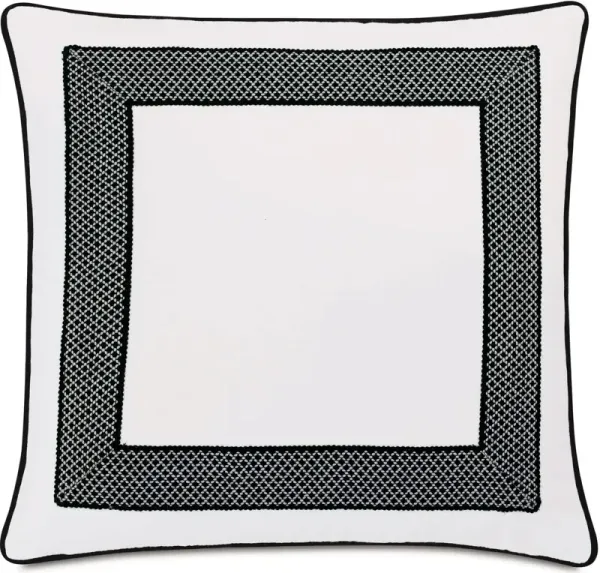 Willa Outdoor 20x20 Pillow, White/Black