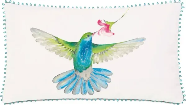 Costa 13x22 Outdoor Lumbar Pillow, Blue/White