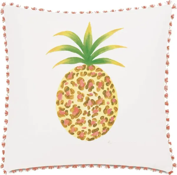 Pinna 20x20 Outdoor Pillow, Yellow/Pink