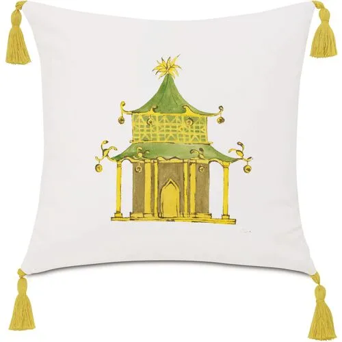 Pagoda 20x20 Outdoor Pillow - Yellow/White