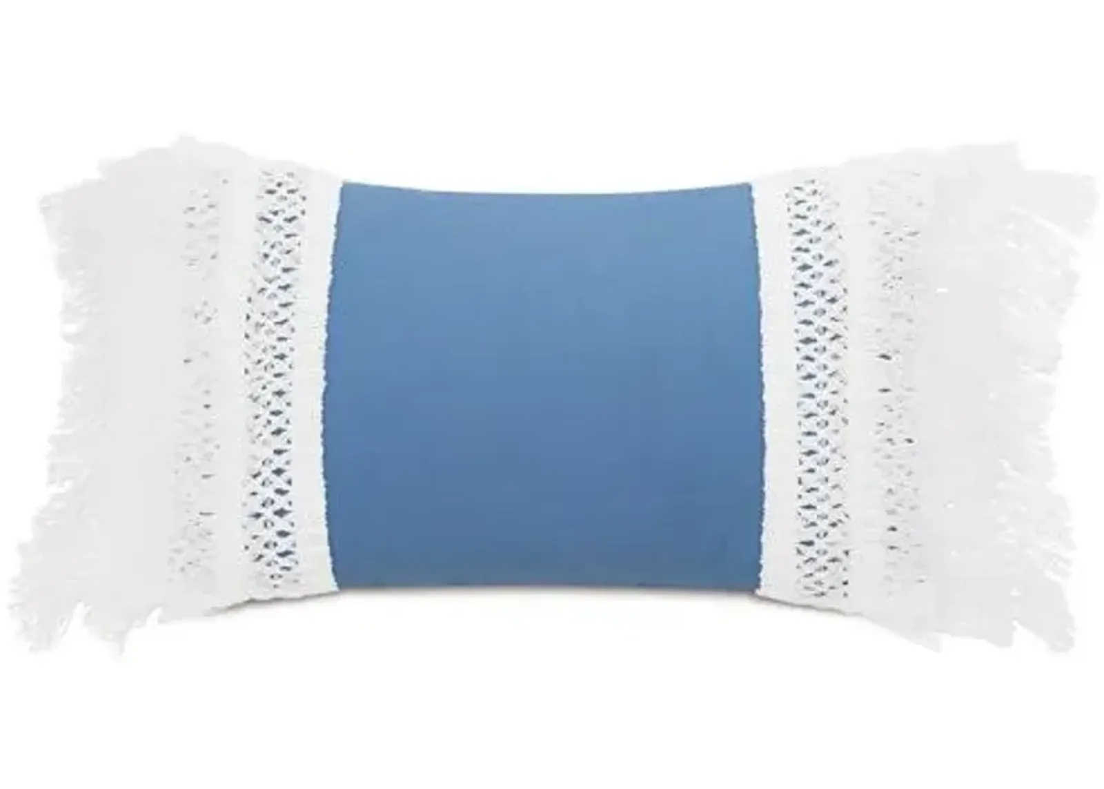 Callie 13x22 Outdoor Lumbar Pillow - Blue/White