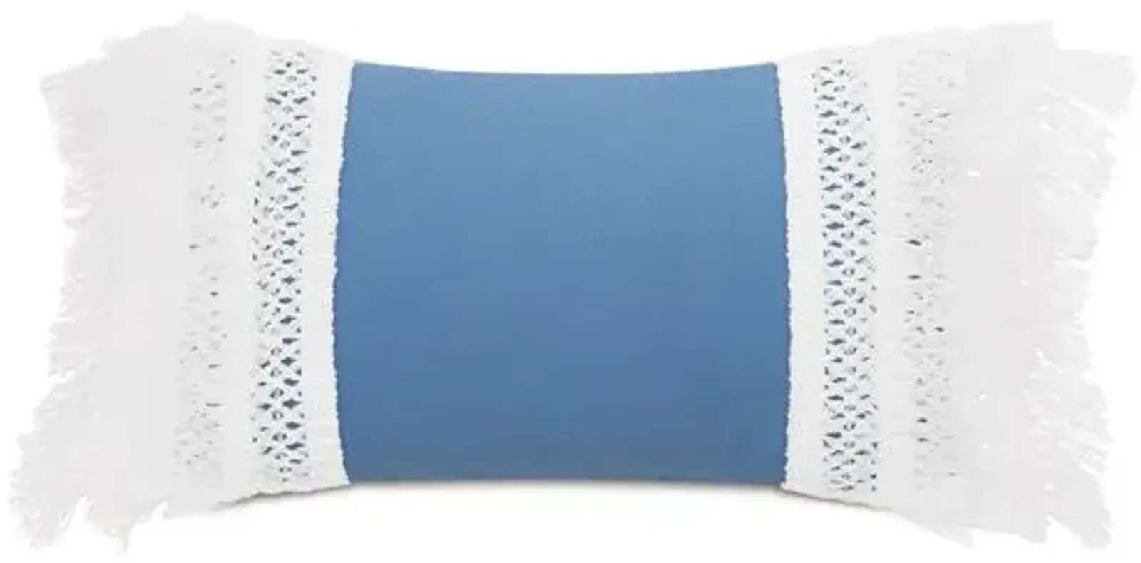 Callie 13x22 Outdoor Lumbar Pillow - Blue/White